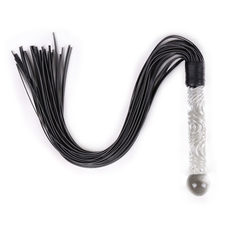 Riding Crop Dressage - سوط حصان جلدي أسود مع شرابات